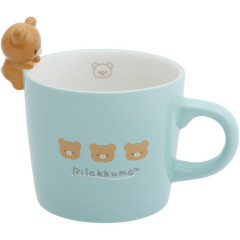Japan San-X Ceramic Mug with Nokkari Figure - Chairoikoguma : Light Green