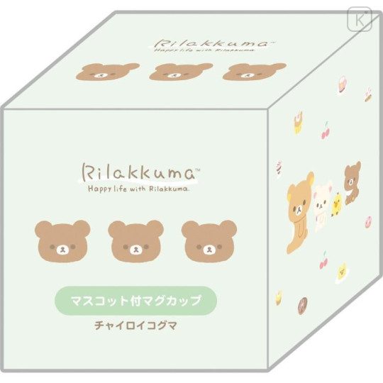 Japan San-X Ceramic Mug with Nokkari Figure - Chairoikoguma : Light Green - 4