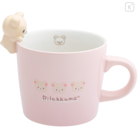 Japan San-X Ceramic Mug with Nokkari Figure - Korilakkuma : Light Pink - 1