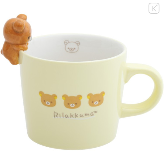 Japan San-X Ceramic Mug with Nokkari Figure - Rilakkuma : Light Yellow - 1