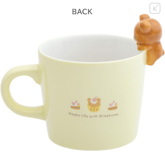 Japan San-X Ceramic Mug with Nokkari Figure - Rilakkuma : Light Yellow - 2