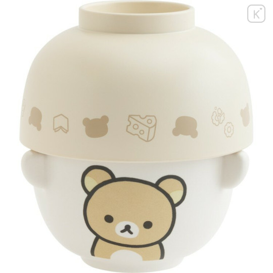 Japan San-X Ceramic Tea Bowl & Melamine Soup Bowl Set - Kiiroitori & Rilakkuma - 1