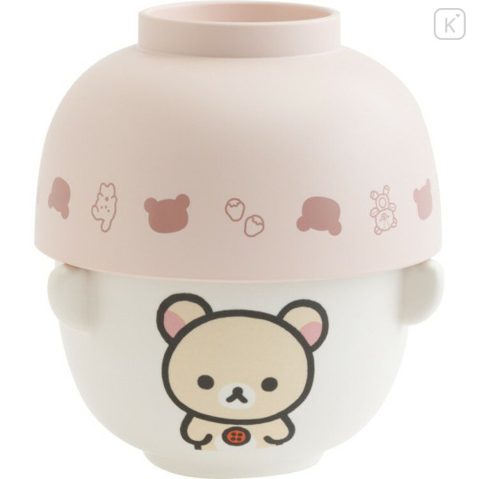 Japan San-X Ceramic Tea Bowl & Melamine Soup Bowl Set - Chairoikoguma & Korilakkuma - 1