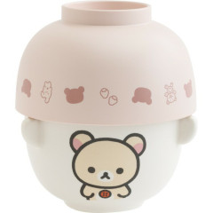 Japan San-X Ceramic Tea Bowl & Melamine Soup Bowl Set - Chairoikoguma & Korilakkuma
