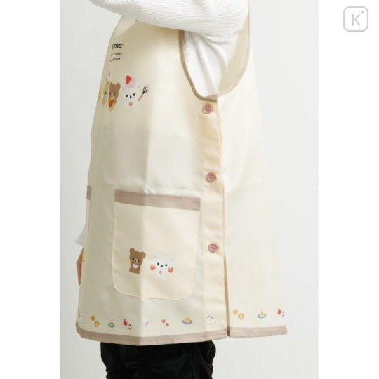 Japan San-X Apron - Rilakkuma : Basic Rilakkuma Favorite Things Light Brown - 4