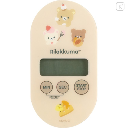 Japan San-X Kitchen Timer - Rilakkuma : Basic Rilakkuma Favorite Things Light Brown - 2