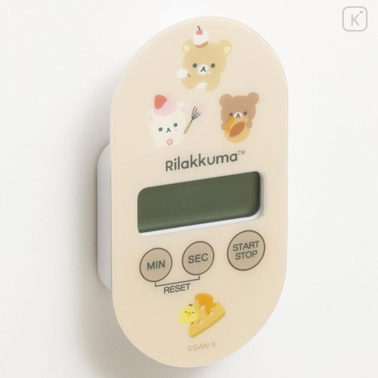 Japan San-X Kitchen Timer - Rilakkuma : Basic Rilakkuma Favorite Things Light Brown - 4