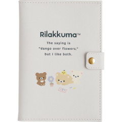 Japan San-X Medicine Handbook Case - Rilakkuma : Basic Rilakkuma Flower Grey