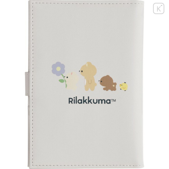 Japan San-X Medicine Handbook Case - Rilakkuma : Basic Rilakkuma Flower Grey - 2