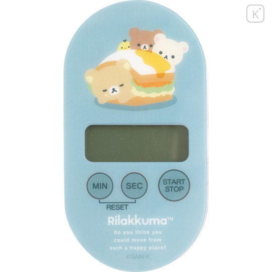 Japan San-X Kitchen Timer - Rilakkuma : Basic Rilakkuma Favorite Things Blue - 2