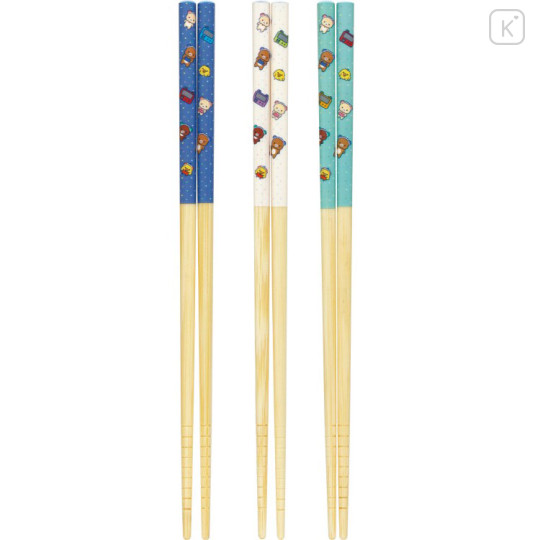 Japan San-X Bamboo Chopsticks 23cm Set - Rilakkuma : Rilakkuma Gaming - 2