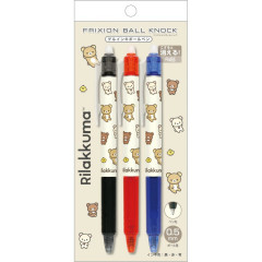 Japan San-X FriXion Ball Knock Erasable Gel Pen Set - Rilakkuma : Relax Color