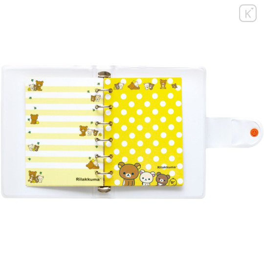 Japan San-X 6 Hole Sticker Binder - Rilakkuma : Hug Yellow - 2