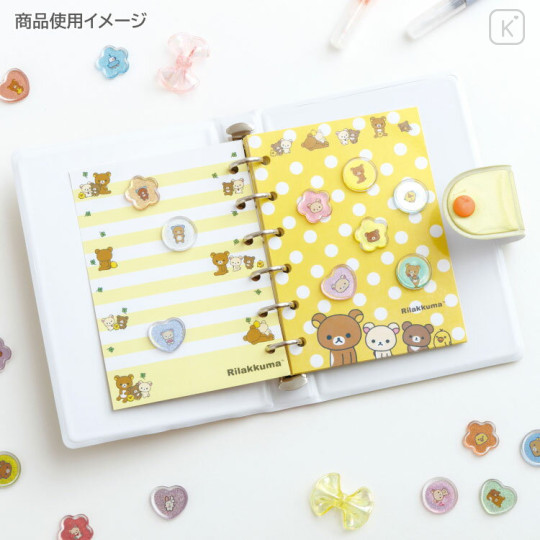 Japan San-X 6 Hole Sticker Binder - Rilakkuma : Hug Yellow - 3