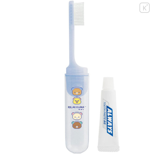 Japan San-X Toothbrush Set - Rilakkuma : Rilakkuma Gaming Milk Bottle - 3