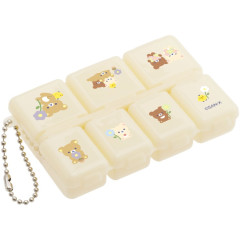 Japan San-X Medicine Small Case - Rilakkuma : Basic Rilakkuma Flower Beige Yellow