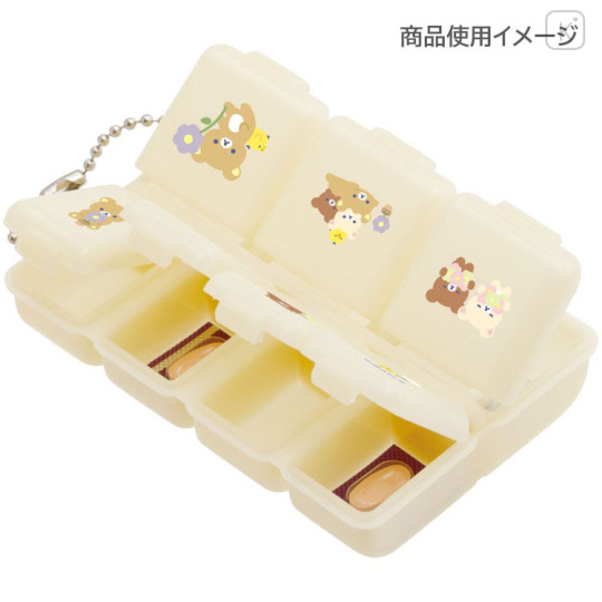 Japan San-X Medicine Small Case - Rilakkuma : Basic Rilakkuma Flower Beige Yellow - 2