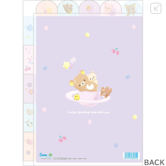 Japan San-X 5 Pockets A4 Index File Holder - Rilakkuma : Baby Purple - 2