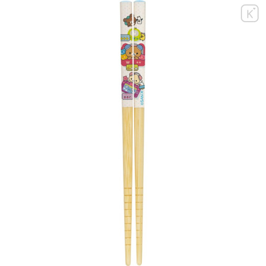 Japan San-X Bamboo Chopsticks 16.5cm - Rilakkuma : Rilakkuma Gaming White - 2