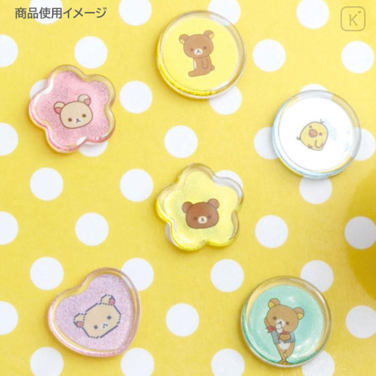 Japan San-X Sparkly Marble Sticker Flakes - Rilakkuma : Hug Yellow - 4