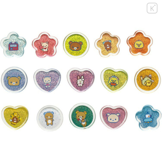 Japan San-X Sparkly Marble Sticker Flakes - Rilakkuma : Rilakkuma Gaming - 2