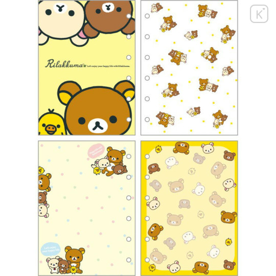 Japan San-X 6 Hole Sticker Notebook - Rilakkuma : Yellow - 2