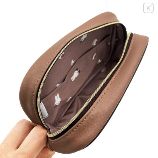 Japan Miffy Clear Cosmetic Pouch - Miffy : Dolce Brown - 3