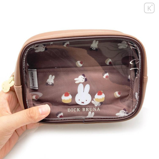 Japan Miffy Clear Cosmetic Pouch - Miffy : Dolce Brown - 4