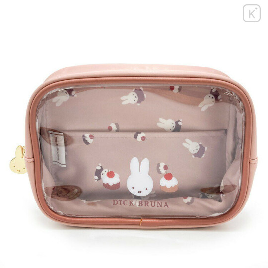 Japan Miffy Clear Cosmetic Pouch - Miffy : Dolce Pale Pink - 1