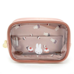 Japan Miffy Clear Cosmetic Pouch - Miffy : Dolce Pale Pink