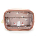 Japan Miffy Clear Cosmetic Pouch - Miffy : Dolce Pale Pink - 1