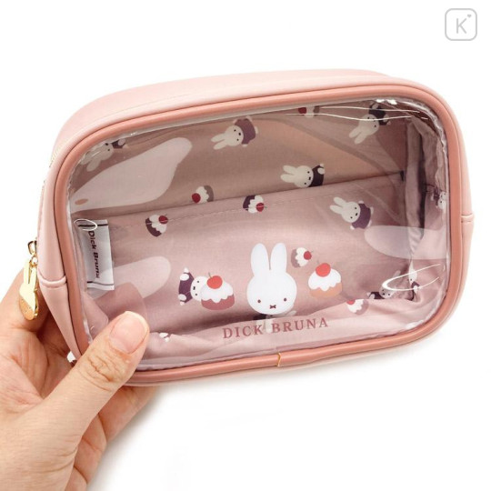 Japan Miffy Clear Cosmetic Pouch - Miffy : Dolce Pale Pink - 4