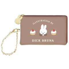 Japan Miffy Key Pass Pouch with Reel - Miffy : Dolce Brown