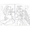 Japan Disney A5 Coloring Book - Disney Princess & Prince Pink - 2