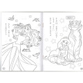 Japan Disney A5 Coloring Book - Disney Princess & Prince Pink - 3