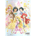 Japan Disney A5 Coloring Book - Disney Princess & Prince Pink - 4