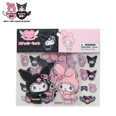 Japan Sanrio Original Sticker Set - Kuromi & My Melody : Melousa Romiusa