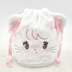 Japan Mikko Illustrations Plush Drawstring Bag - Mousse