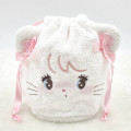 Japan Mikko Illustrations Plush Drawstring Bag - Mousse - 1