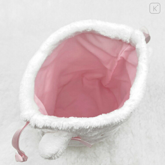 Japan Mikko Illustrations Plush Drawstring Bag - Mousse - 3