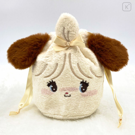 Japan Mikko Illustrations Plush Drawstring Bag - Souffle - 1