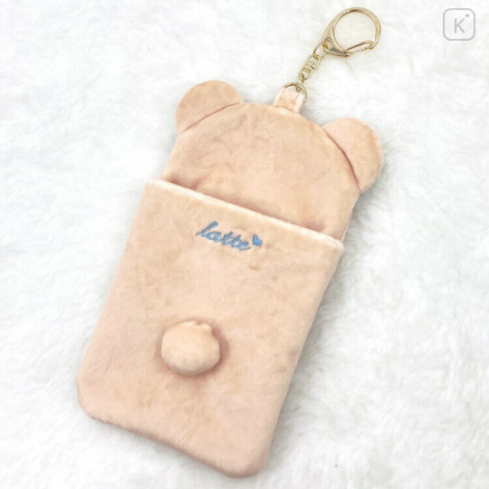 Japan Mikko Illustrations Photo Holder Card Case Keychain - Latte - 2