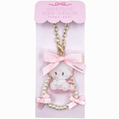 Japan Mikko Illustrations Acrylic Keychain Bag Charm - Mousse Ribbon Pearl