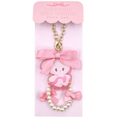 Japan Mikko Illustrations Acrylic Keychain Bag Charm - Cammy Ribbon Pearl