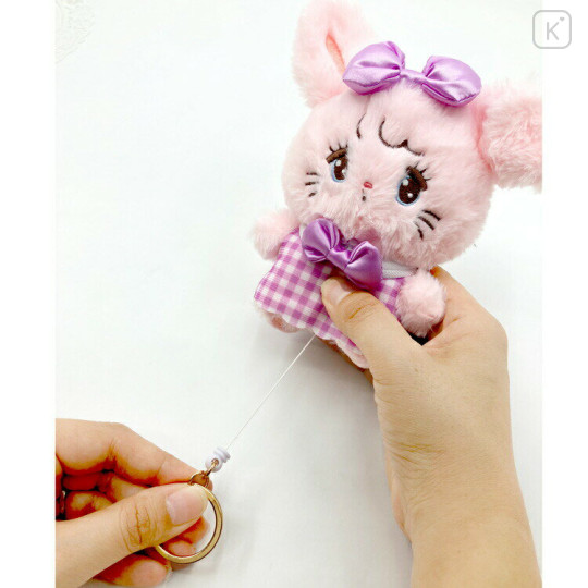 Japan Mikko Illustrations Mascot Holder Reel Keychain - Cammy - 3