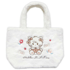 Japan Mikko Illustrations Fluffy Mini Tote Bag - Mousse White