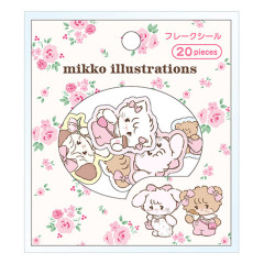 Japan Mikko Illustrations Die-cut Flake Seal Sticker Pack - Pink Flower