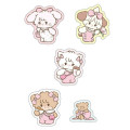 Japan Mikko Illustrations Die-cut Flake Seal Sticker Pack - Pink Flower - 2