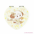 Japan Mikko Illustrations 2-sided Compact Mirror - Souffle Ribbon Heart Yellow Pink - 1