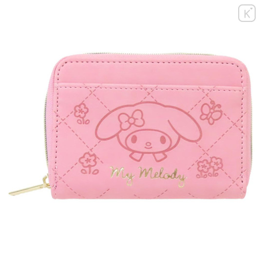 Japan Sanrio Compact Wallet - My Melody : Pink Flower - 1